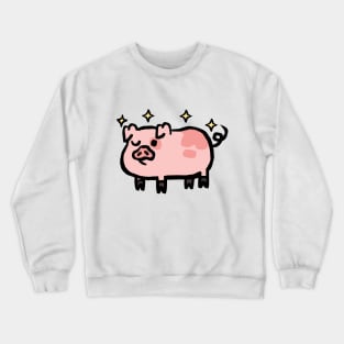 Cute Cartoon Piggy Shiny Wink Crewneck Sweatshirt